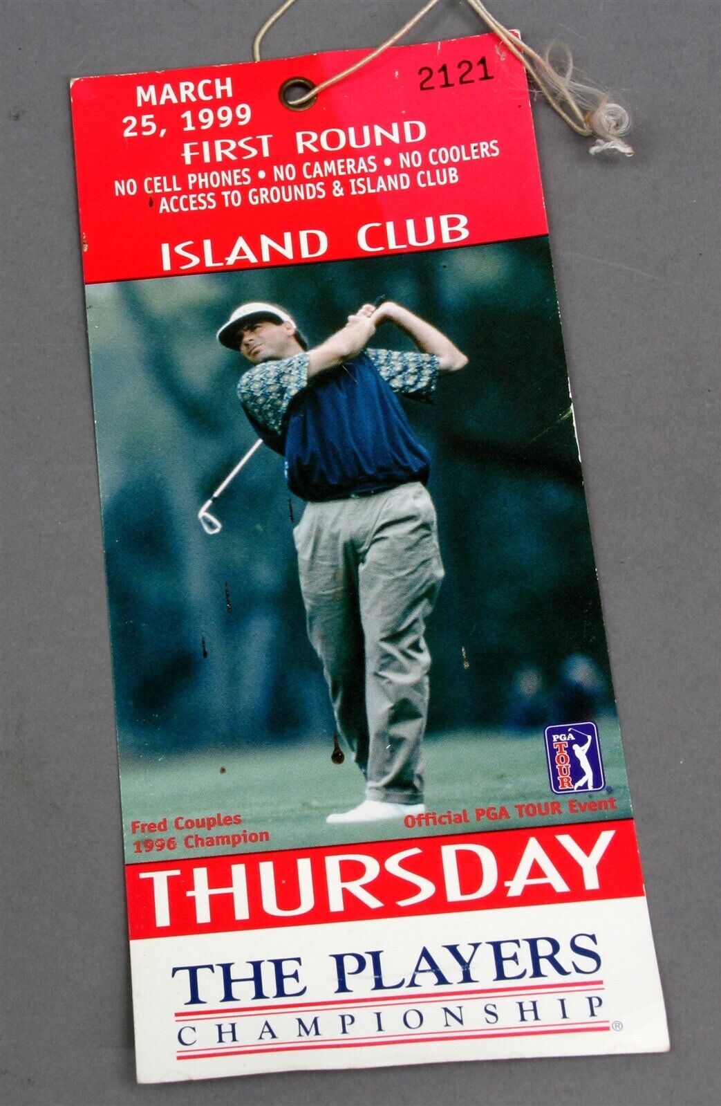1999 PGA TPC THE PLAYERS CHAMPIONSHIP GOLF TOURNAMENT ENTRY BADGE PASS TICKET