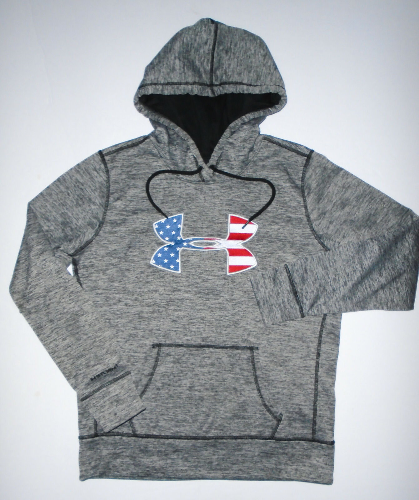 UNDER ARMOUR Pullover STORM 1 Hoodie Sweatshirt GRAY USA Flag Patriotic NEW Md