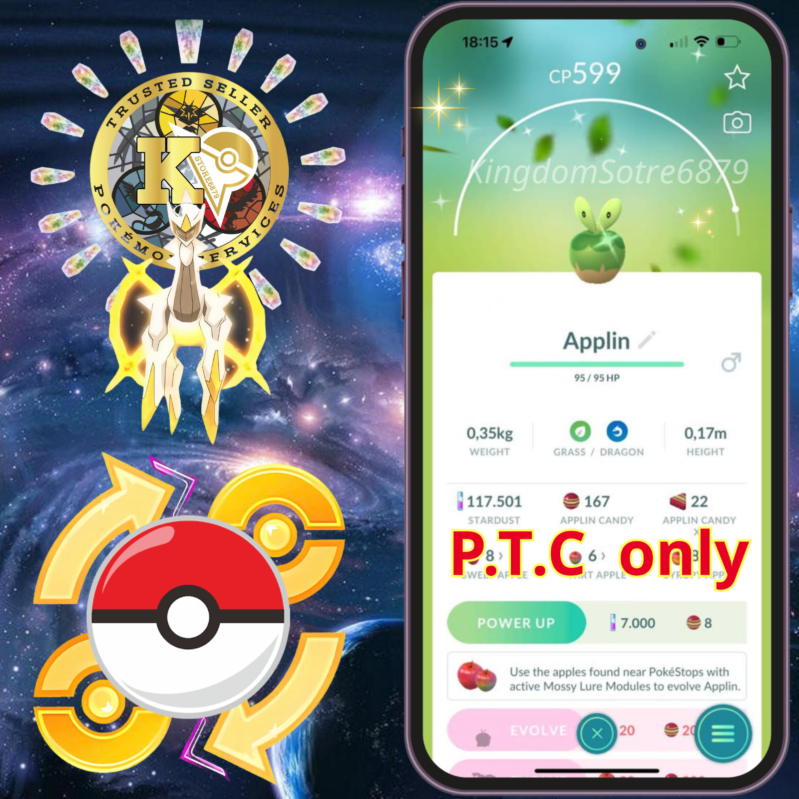 Pokémon —GO— Shiny Applin Family — P.T.C 80k —Digital♻️ Pokémon —GO— Shiny Applin Family — P.T.C 80k —Digital♻️