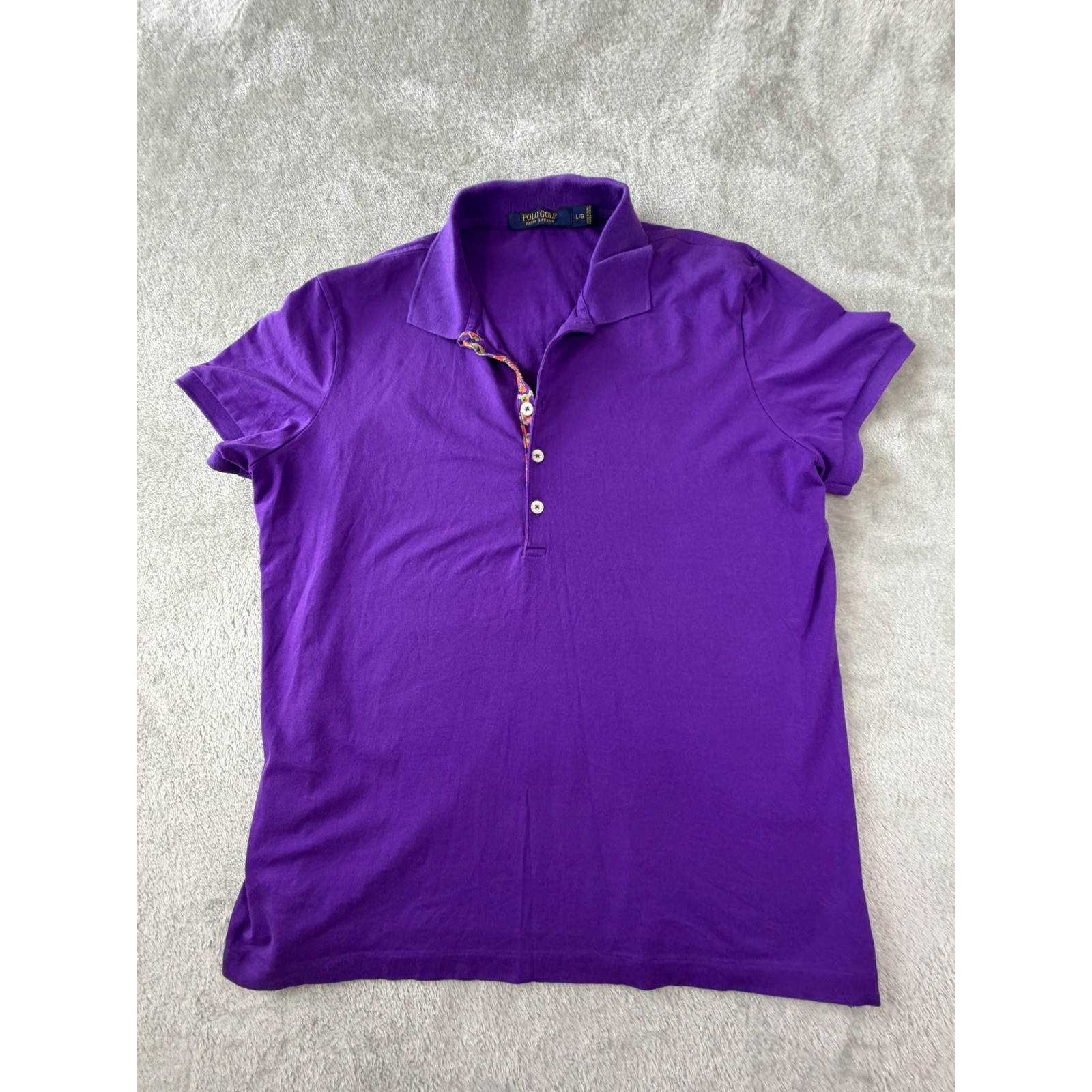 Polo Golf Ralph Lauren Polo Shirt Women Large Purple Short Sleeve Pima Cotton Polo Golf Ralph Lauren Polo Shirt Women Large Purple Short Sleeve Pima Cotton