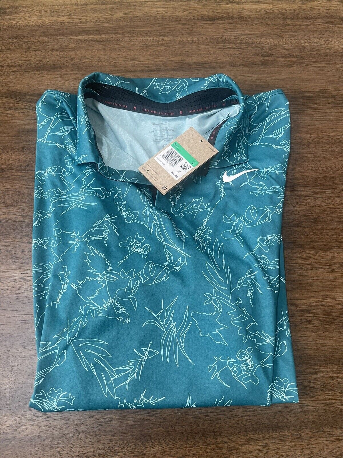 NWT - Nike Tiger Woods Dri-FIT ADV Golf Polo Geode Teal - Men’s Size XL