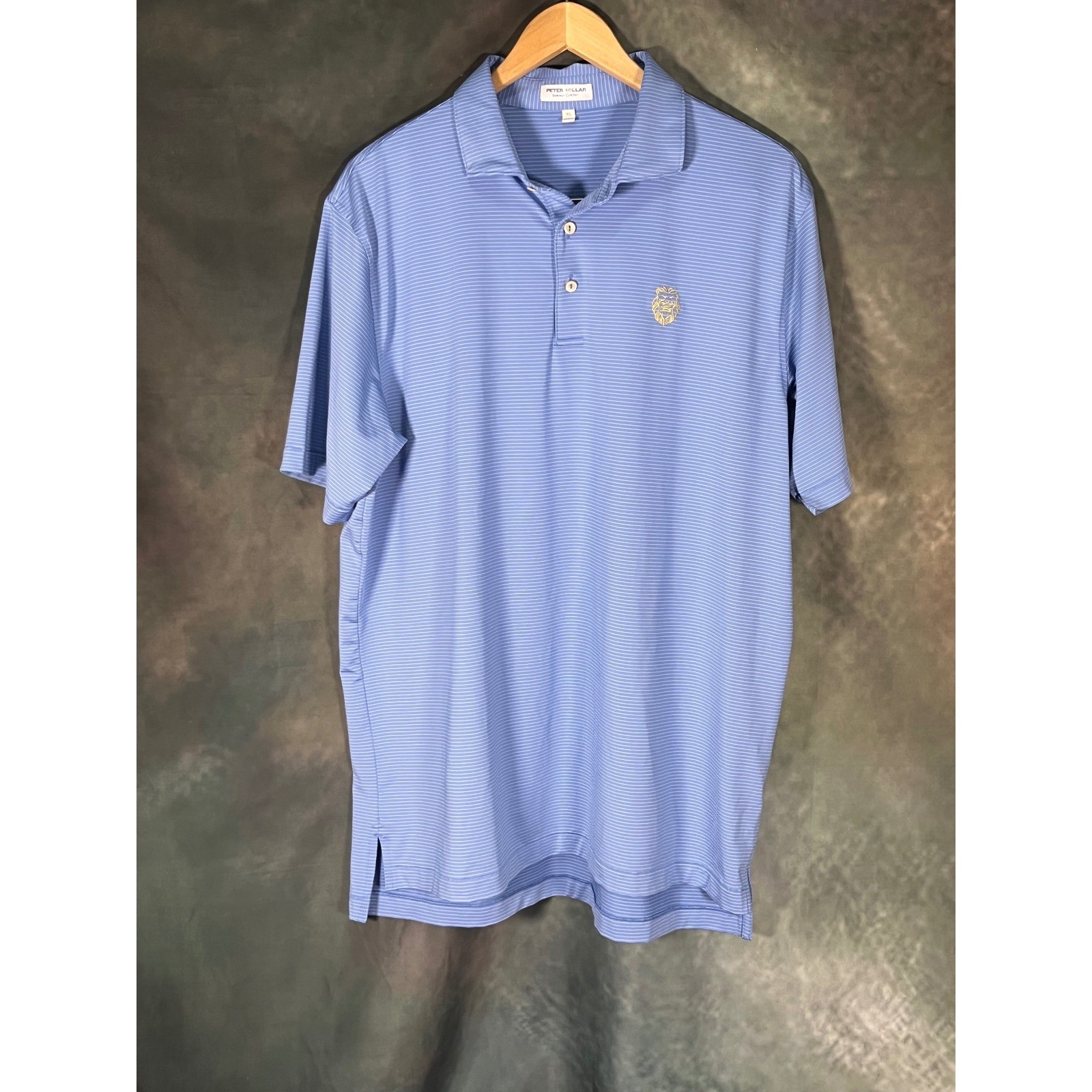 Peter Millar Summer Comfort Polo Shirt Mens XL Blue Stripe John Craig Lion Golf Peter Millar Summer Comfort Polo Shirt Mens XL Blue Stripe John Craig Lion Golf