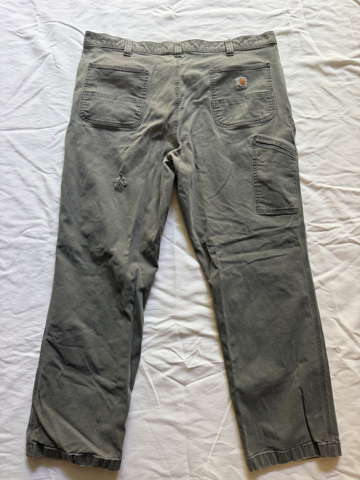 Carhartt Men’s Relaxed Fit Gray Canvas Cotton Workwear Pants 42x32 Straight