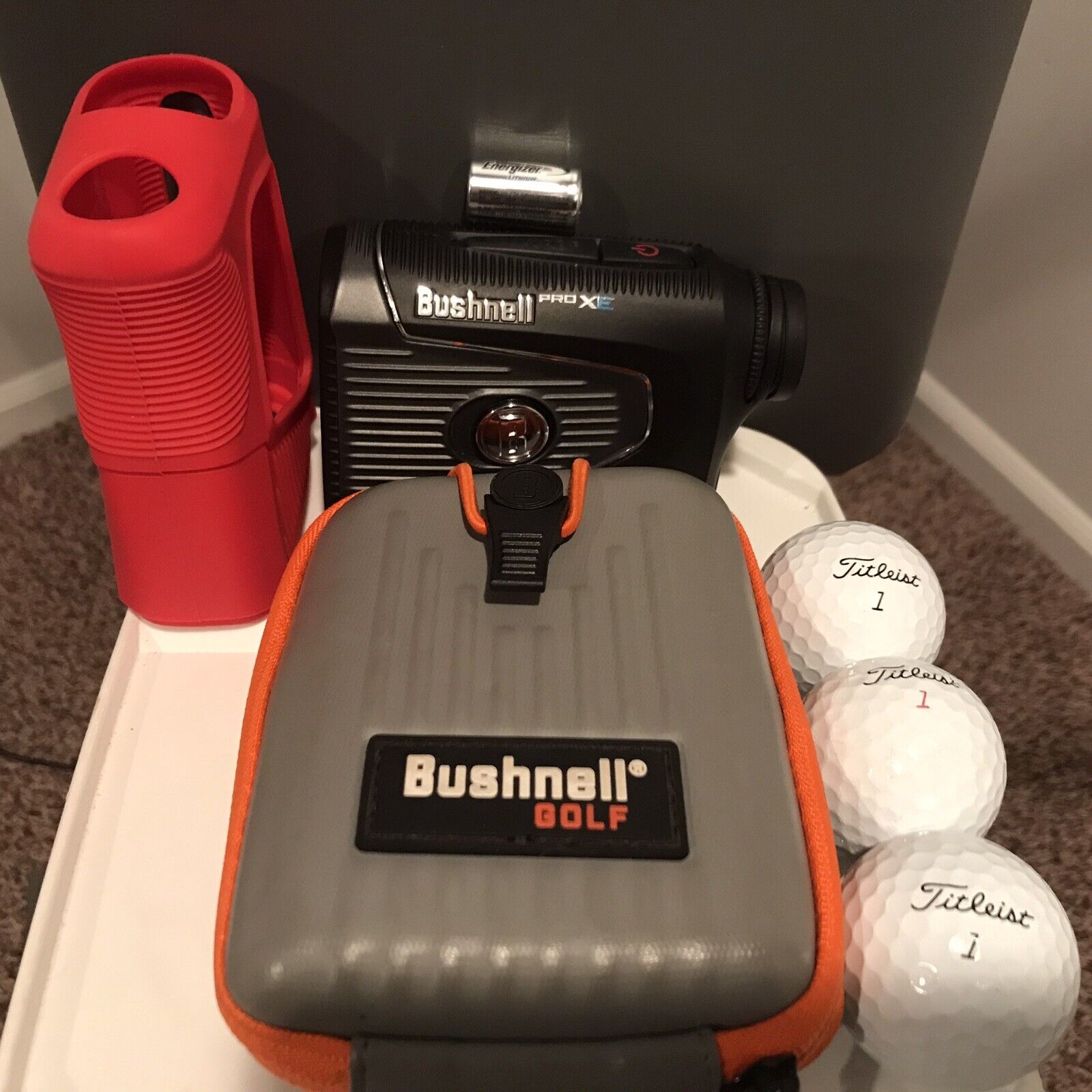 Bushnell Pro XE Slope Golf Rangefinder w/ Bite+3balls+extra Battery+case+cover