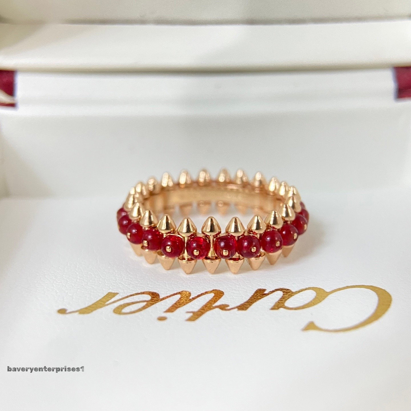 New.Rose Gold and RedCartleAgate Clash de Ring size 6 New.Rose Gold and RedCartleAgate Clash de Ring size 6