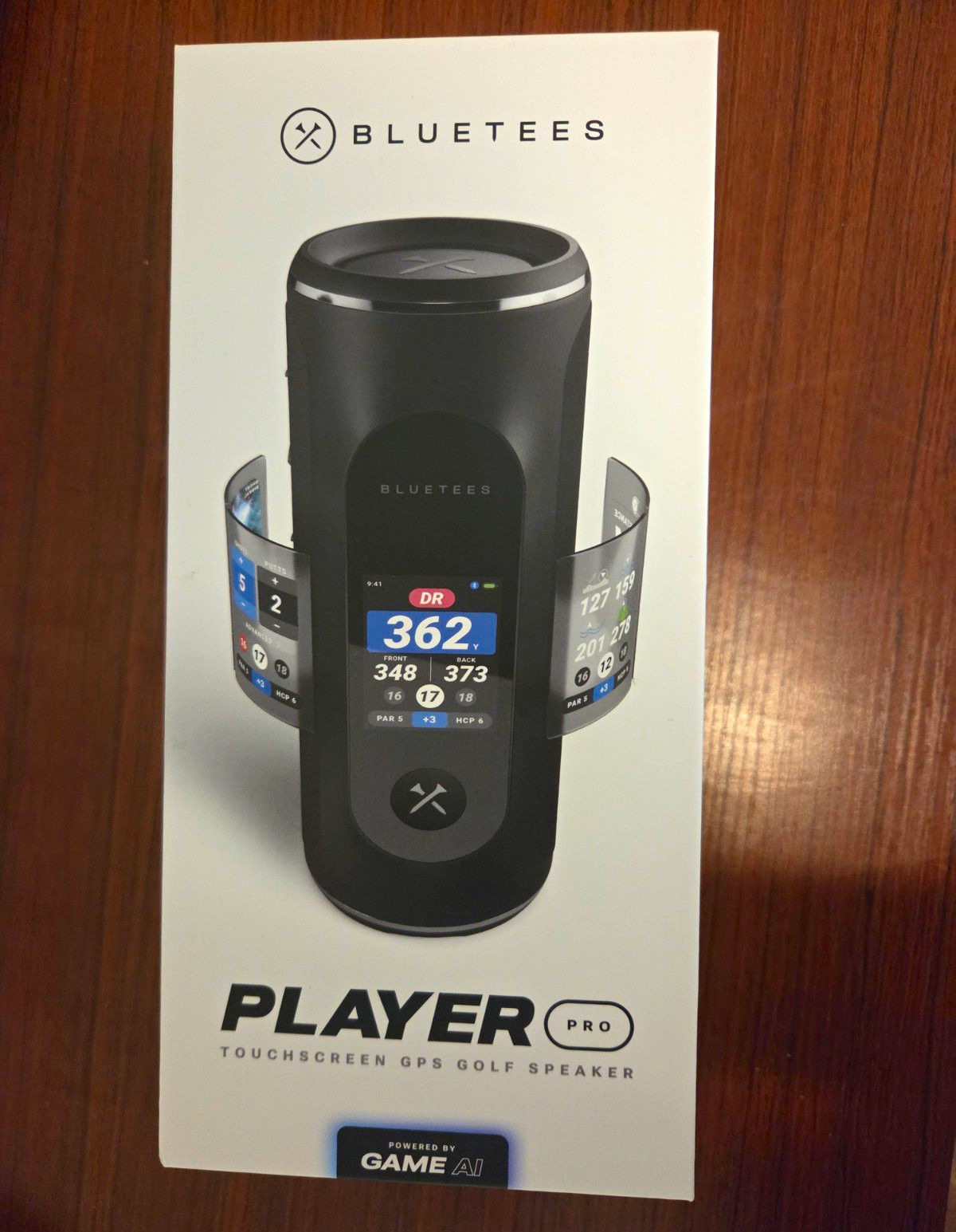 Blue Tees Player Pro Golf GPS Speaker, Touchscreen Bluetooth Waterproof Black Blue Tees Player Pro Golf GPS Speaker, Touchscreen Bluetooth Waterproof Black