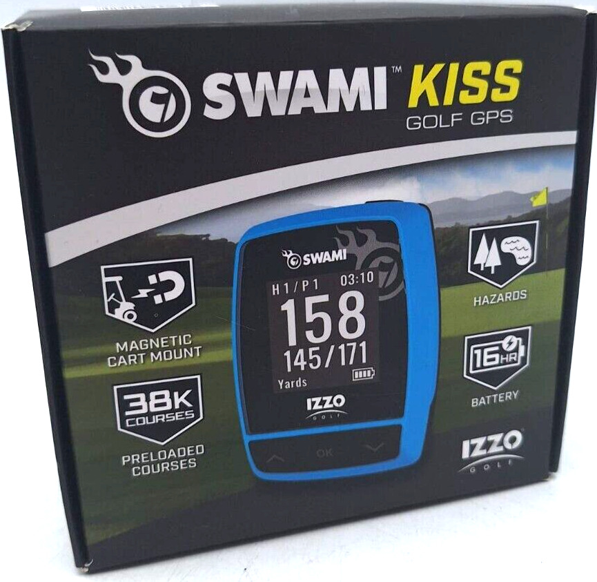 Izzo Golf Swami Kiss Golf GPS Rangefinder Distance 38,000 Preloaded Golf Courses
