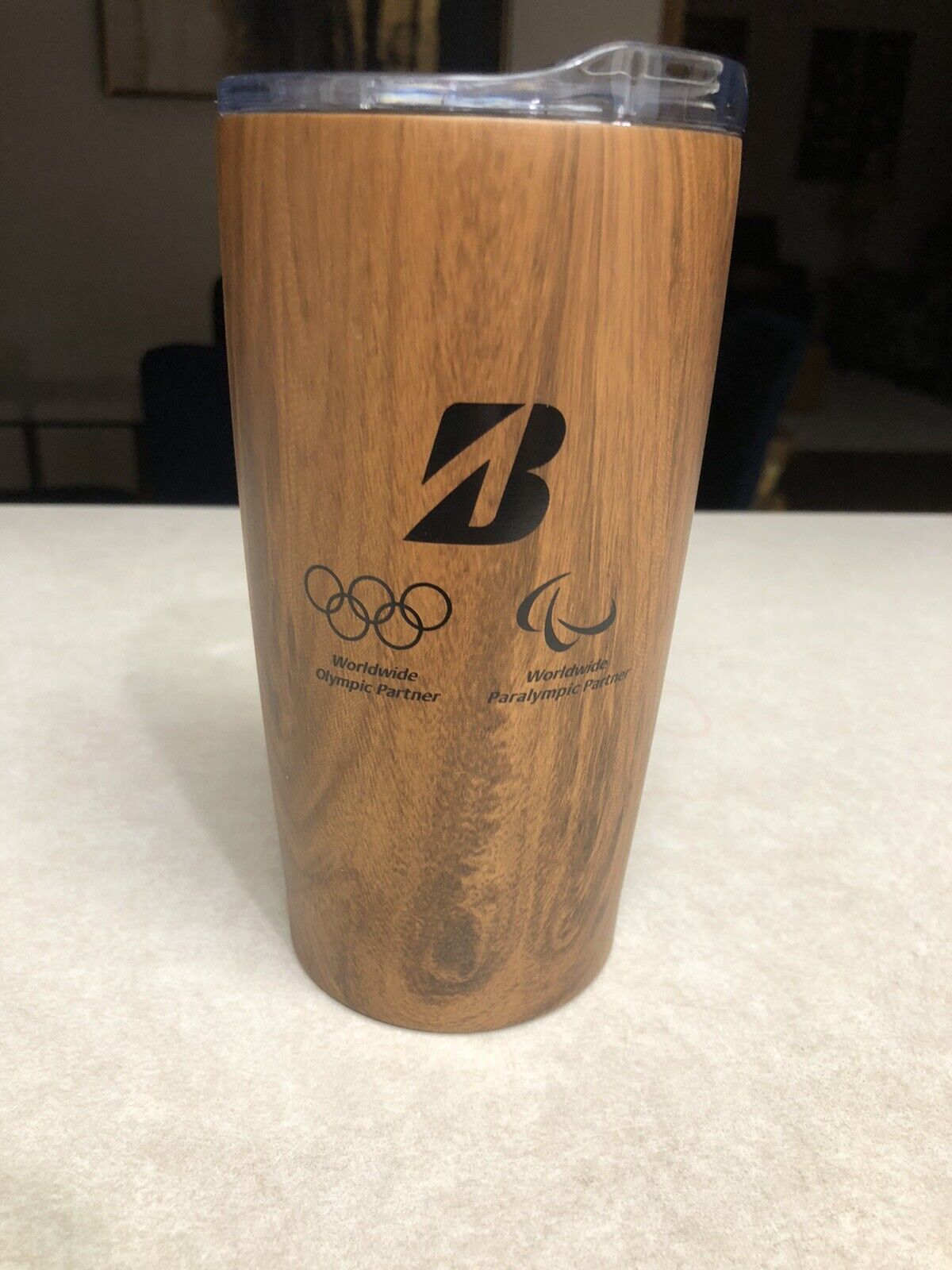 Bridgestone Olympic Paralympic Tumbler Wood grain 20oz BPA Free New