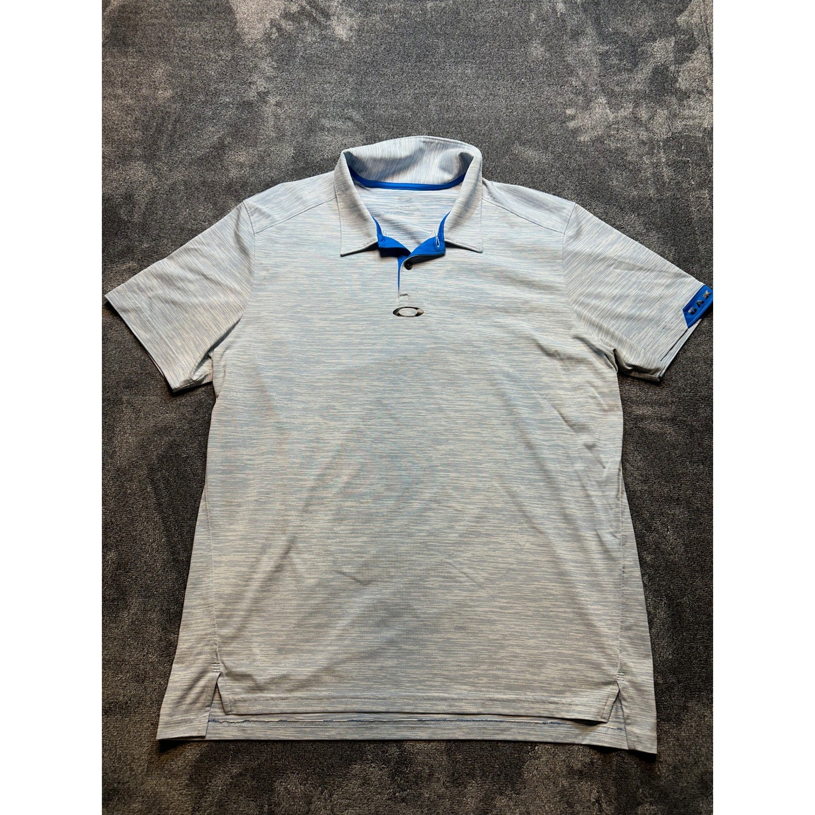 Oakley Mens XL Blue Space Dye Golf Polo Shirt Short Sleeve - 268