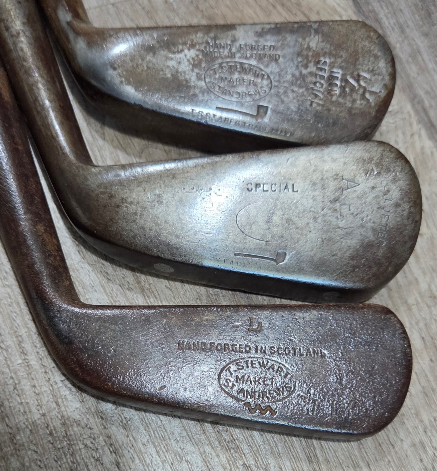 3 Antique Vintage Tom Stewart Hickory Wood Shaft Golf Clubs Serpent 3 Antique Vintage Tom Stewart Hickory Wood Shaft Golf Clubs Serpent