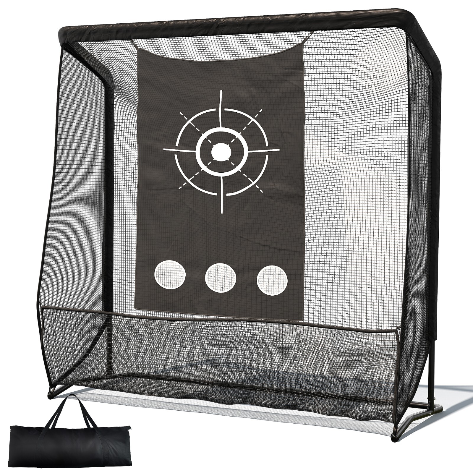 Shopsource 7x7ft Golf Hitting Practice Net with Steel Frame and Target Cloth Shopsource 7x7ft Golf Hitting Practice Net with Steel Frame and Target Cloth