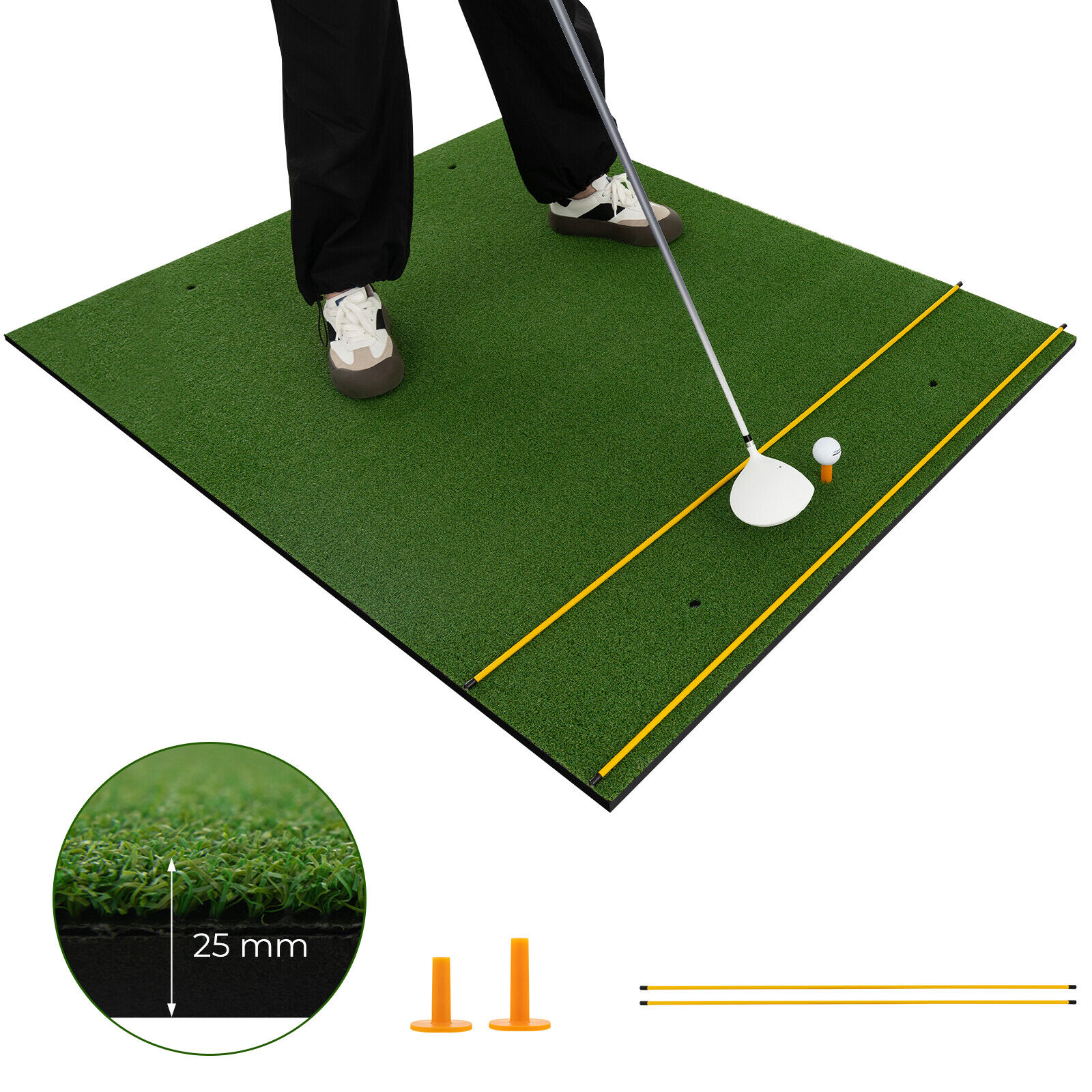 5 x 4 FT Golf Hitting Mat Artificial Indoor Outdoor Turf Golf Training Mat 25 mm