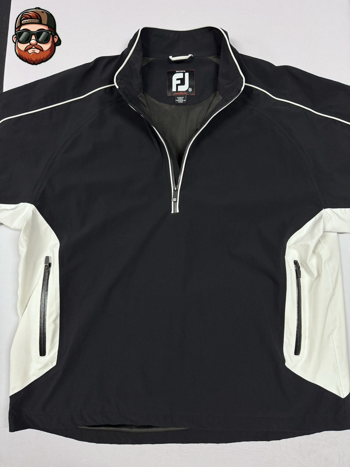 FootJoy Men\'s DryJoys Tour Collection 1/4 Zip Pullover Rain Jacket Size XXL FootJoy Men\'s DryJoys Tour Collection 1/4 Zip Pullover Rain Jacket Size XXL