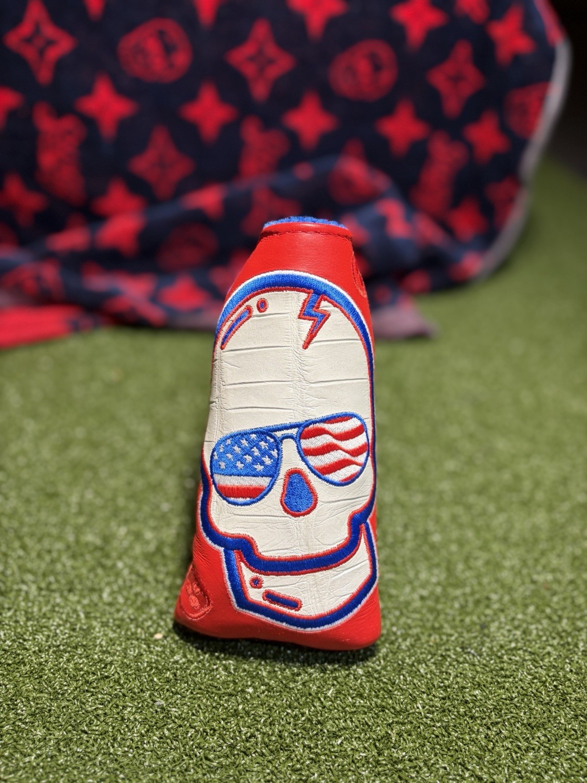 💀DGAP By Swag⛳️ Real Deal 🐊 Red Americana Skull Blade Cover 🇺🇸 Sold Out‼️