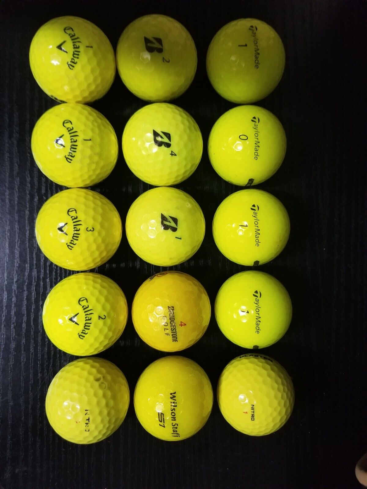 Callaway Supersoft, Bridgestone E6, Taylormade Golf Balls, Yellow 15 Ct 