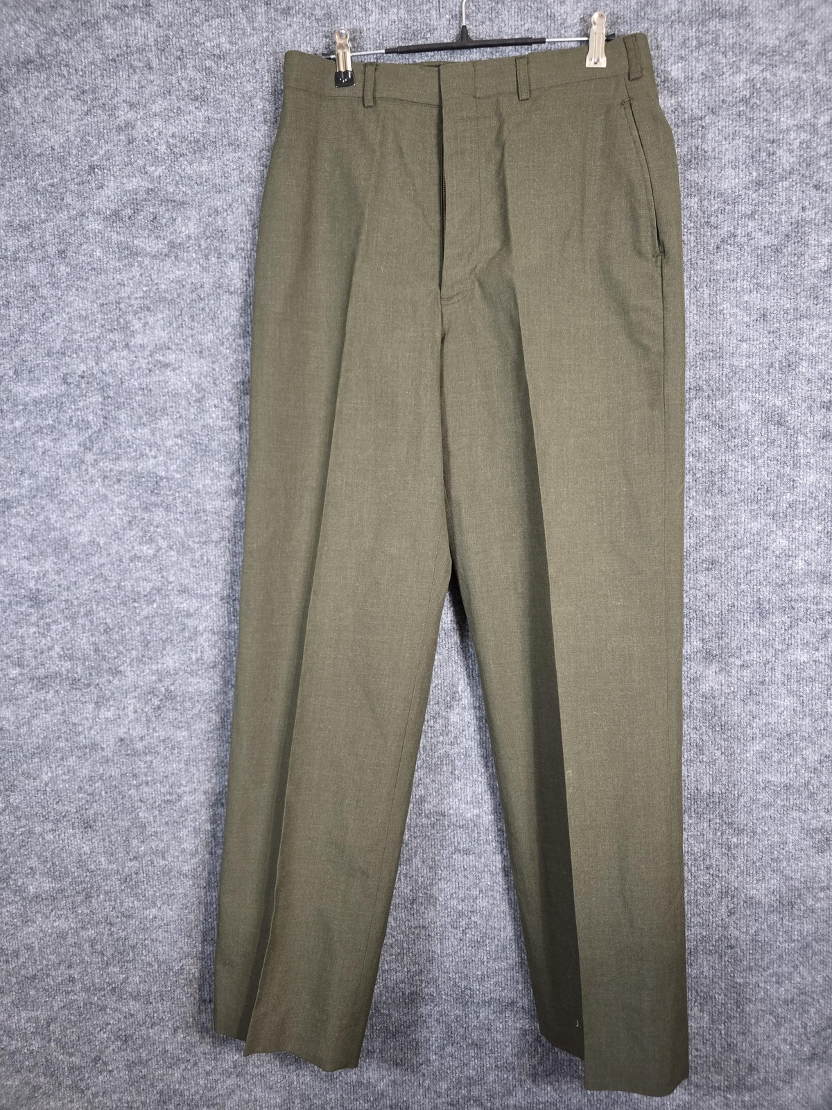 Vintage US Military Trousers Mens 31R Green Poly Wool Blend Dress Pants 70s Vintage US Military Trousers Mens 31R Green Poly Wool Blend Dress Pants 70s