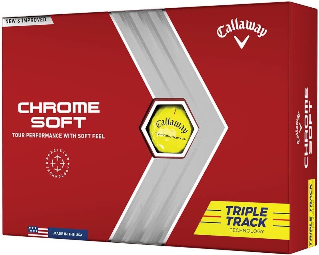 Callaway Chrome Soft TripleTrack 2022 Golf Balls 12-Pack, Yellow