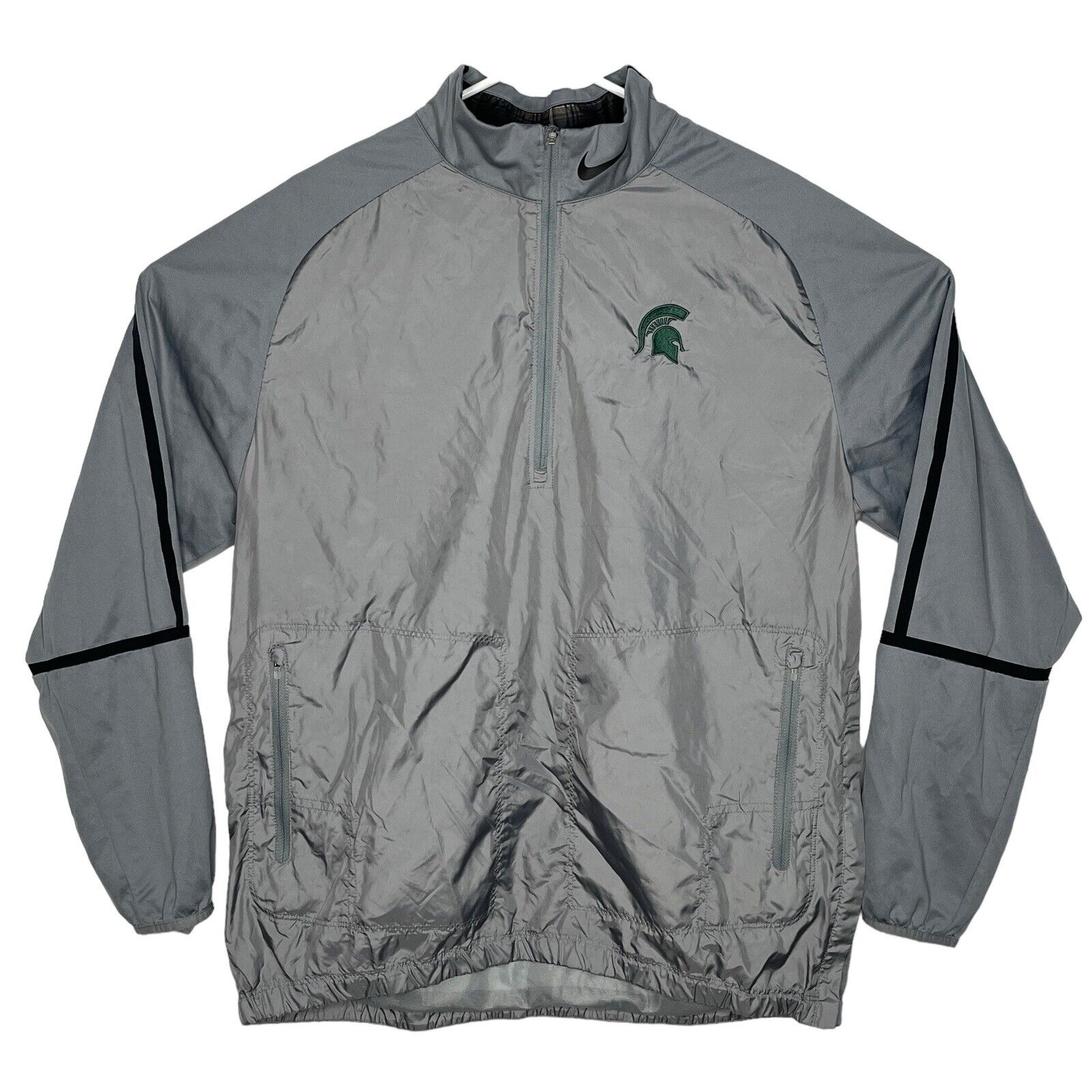 Nike Michigan State Spartans Golf Jacket Mens L 1/4 Zip Windbreaker 582787-065