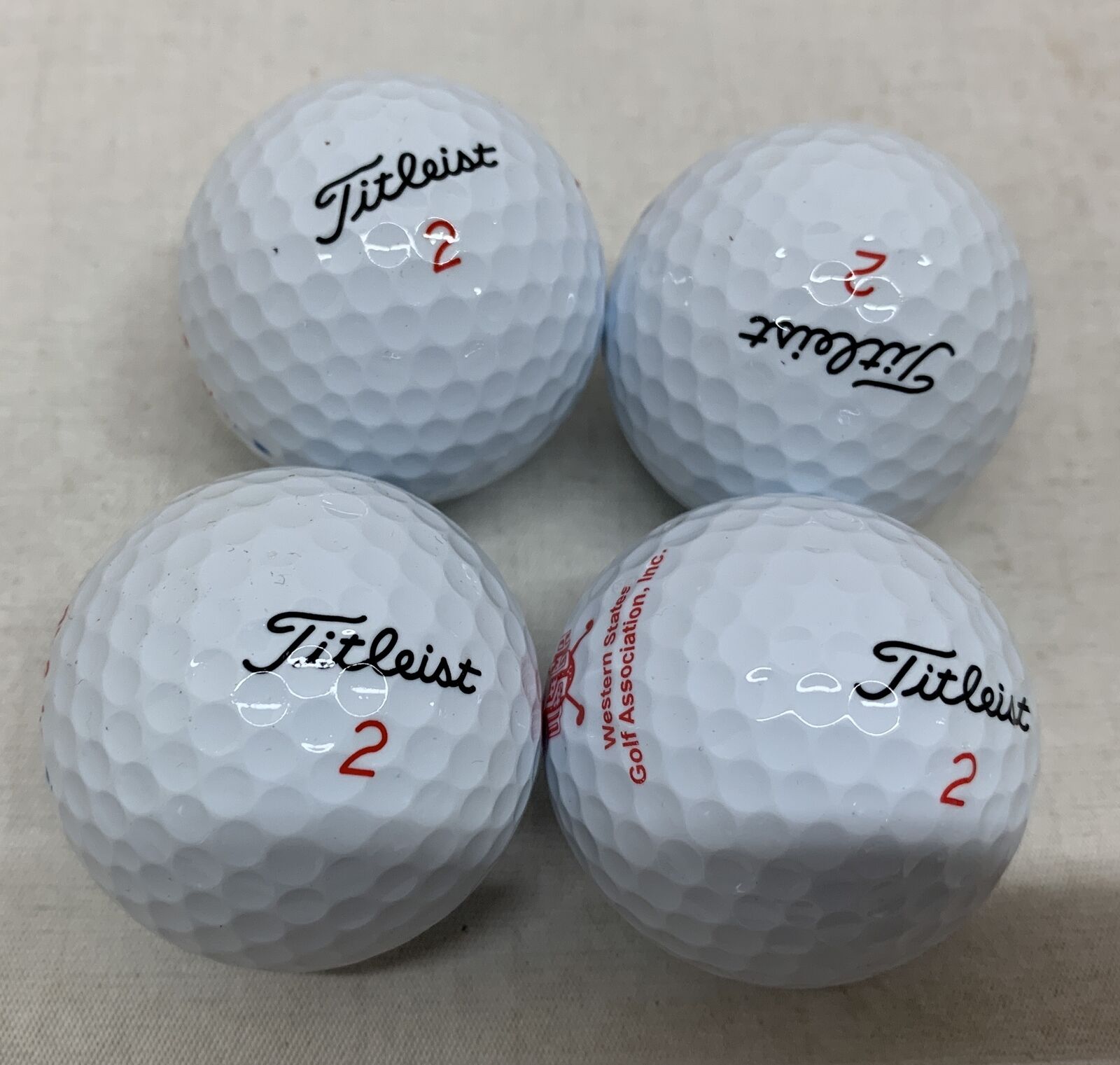 Vintage Lot of 4 Titleist 2 Western State Golf Association Golf Ball