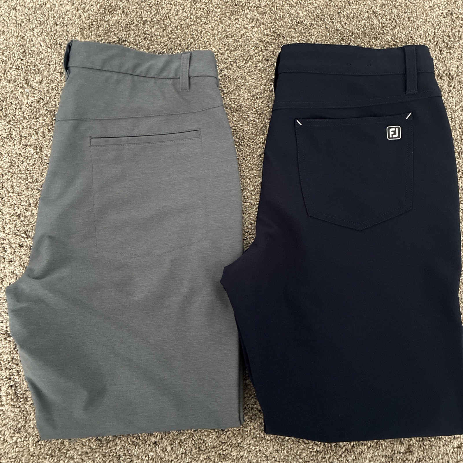 2 Pairs - Footjoy Athletic Fit Performance Golf Pants Mens 34x30 Gray & Navy 2 Pairs - Footjoy Athletic Fit Performance Golf Pants Mens 34x30 Gray & Navy
