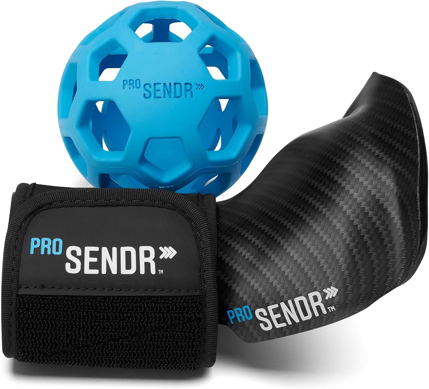 Right Hand,ProSENDR Golf TrainingAid CarbonFiber Wrist Cradle+Compression Sphere