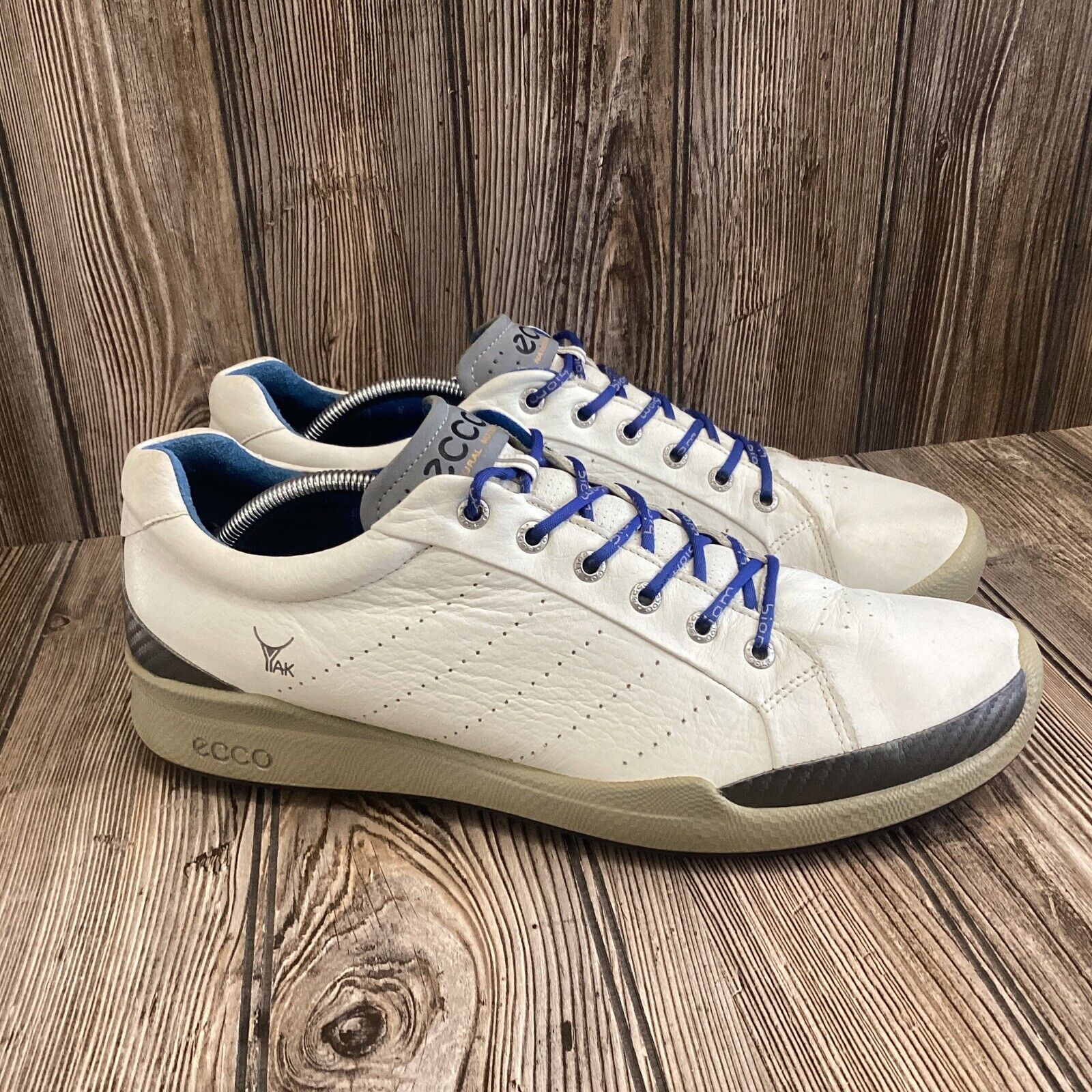 Ecco Biom Natural Motion Yak Leather White Golf Shoes Mens Size 46-12 US