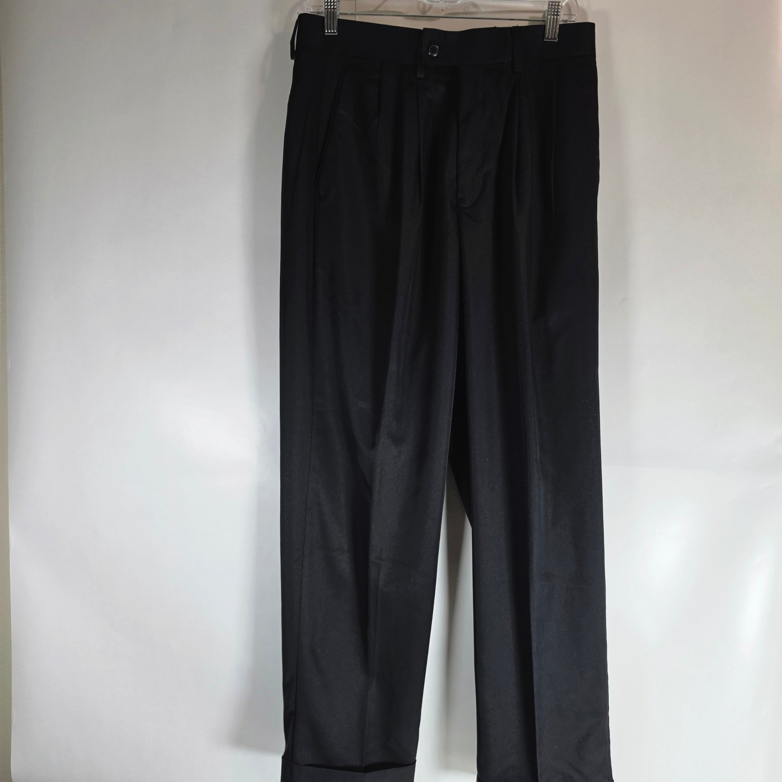 Alan Flusser Golf Pants Mens 32x30 Black Pleated Cuffed No Iron NWT Alan Flusser Golf Pants Mens 32x30 Black Pleated Cuffed No Iron NWT