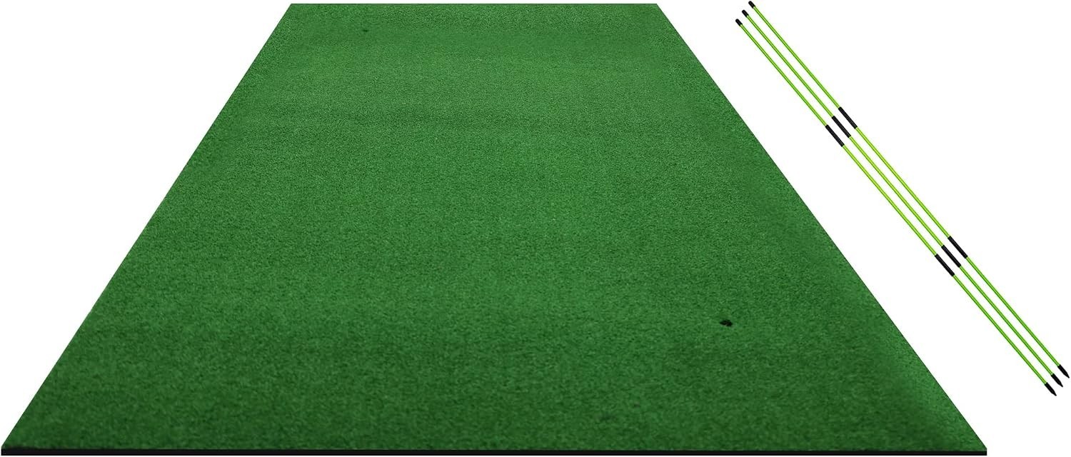 Commercial Grade Golf Hitting Mat 3x5 Training Set Alignment Sticks Thick Turf Commercial Grade Golf Hitting Mat 3x5 Training Set Alignment Sticks Thick Turf