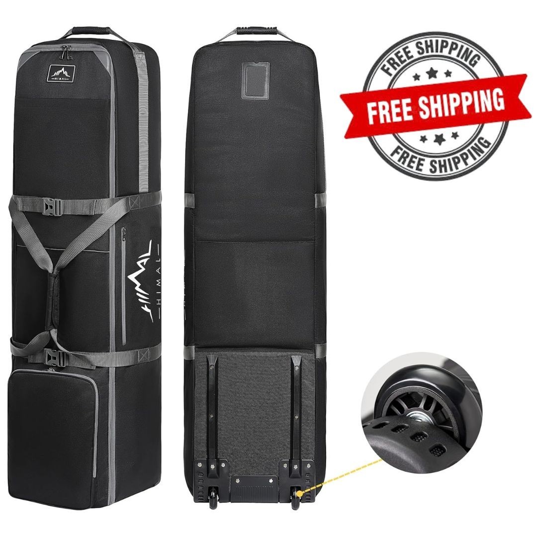 Hard Case Golf Club Travel Bag with Wheels Luggage Lock Cover Airline Waterproof