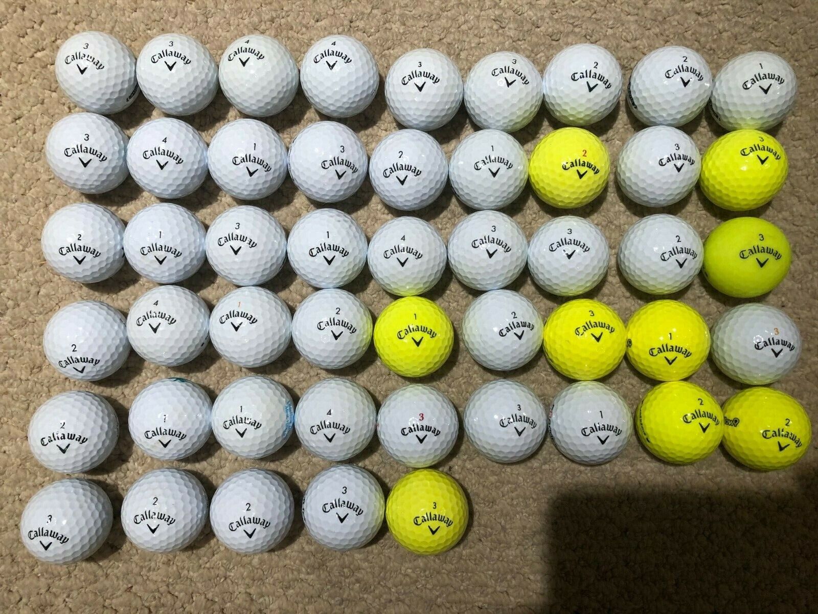 50 used golf balls Callaway Supersot and others Great condition AAAA