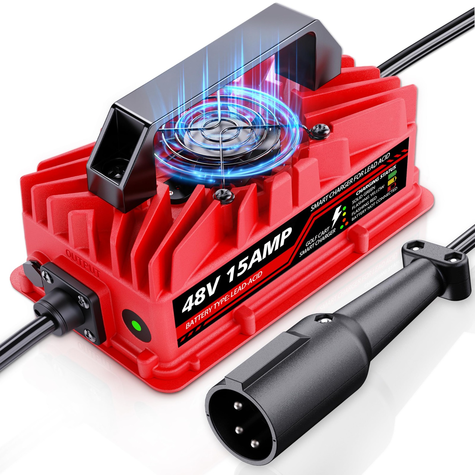 48V 15A Golf Cart Battery Charger Club Car DS Precedent 3-Pin Lead-Acid IP67 48V 15A Golf Cart Battery Charger Club Car DS Precedent 3-Pin Lead-Acid IP67