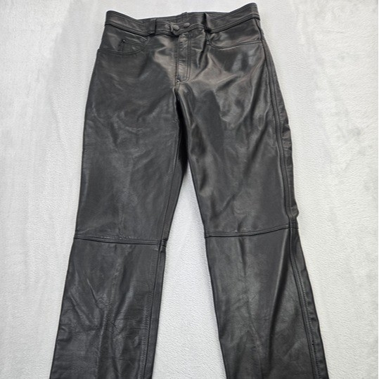 Z1R Black Leather Pants Mens Size 34 x 31 Motorcycle Riding Black Leather Pants Z1R Black Leather Pants Mens Size 34 x 31 Motorcycle Riding Black Leather Pants