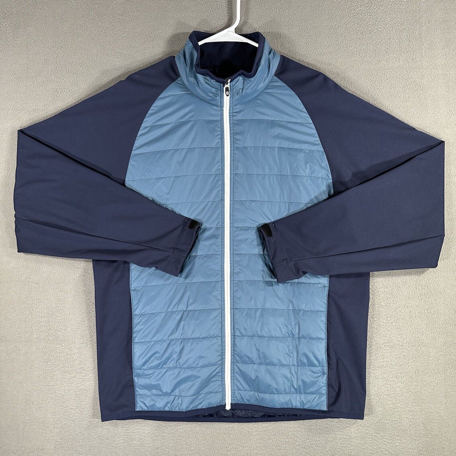 FootJoy Jacket Mens Large Blue Puffer Golf Full Zip Moisture Wicking Long Sleeve