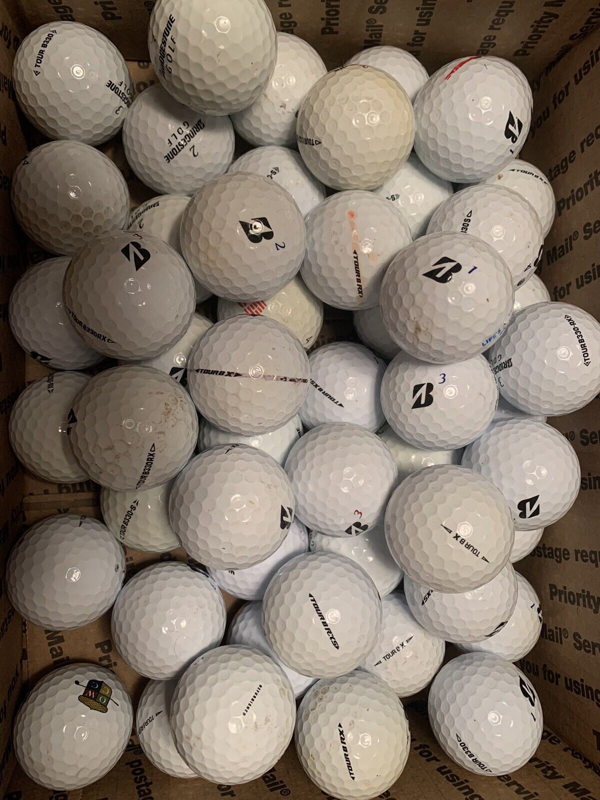 Bridgestone Tour B330-RX RXS Used Recycled Golf Ball AAA, 52 count