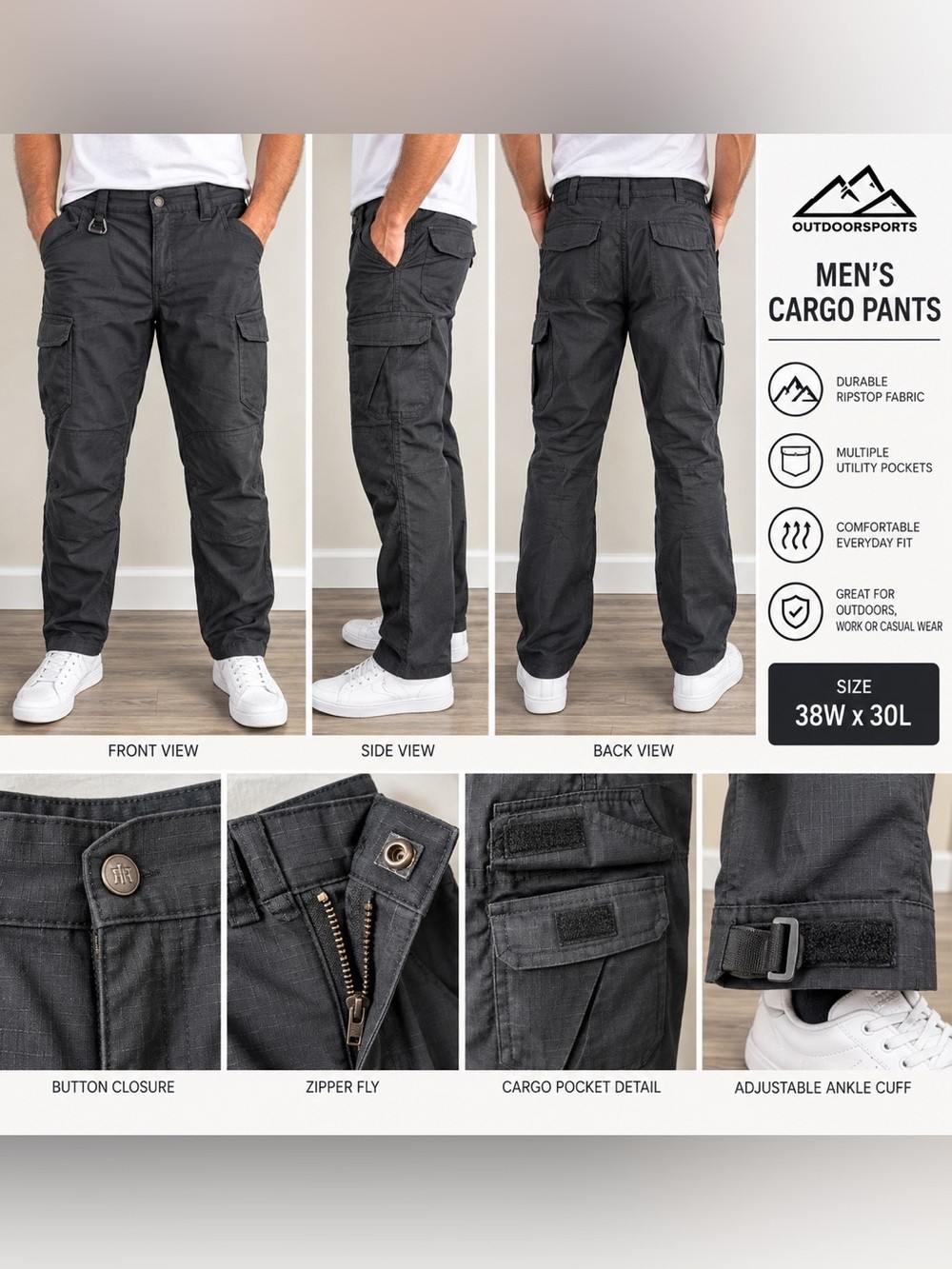 Men\'s Tactical Pants - black Men\'s Tactical Pants - black