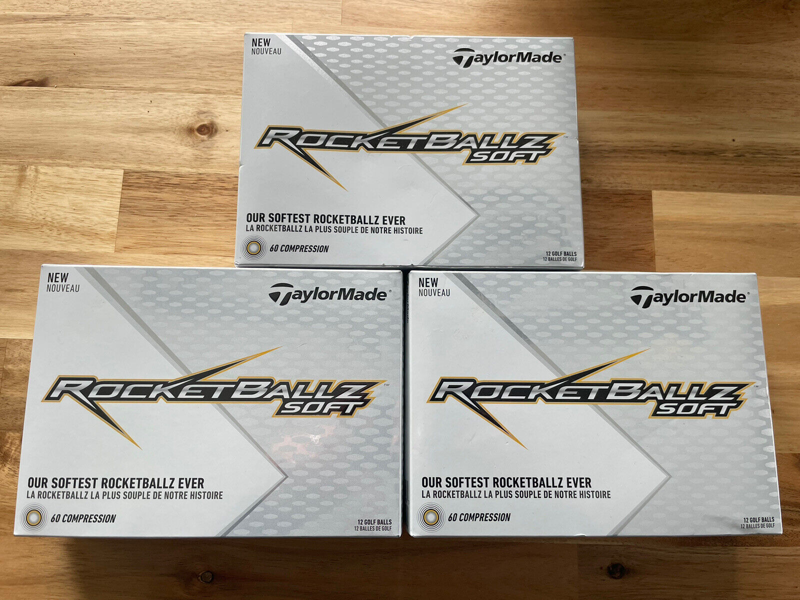 TaylorMade RocketBallz Soft 60 Compression 3 Dozens Golf Balls - NEW 36 Balls