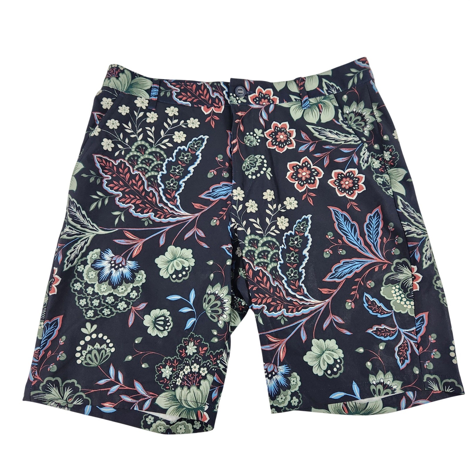 Puma x Liberty London Mens Floral Paisley Golf Shorts Navy Blue Size 32 Puma x Liberty London Mens Floral Paisley Golf Shorts Navy Blue Size 32