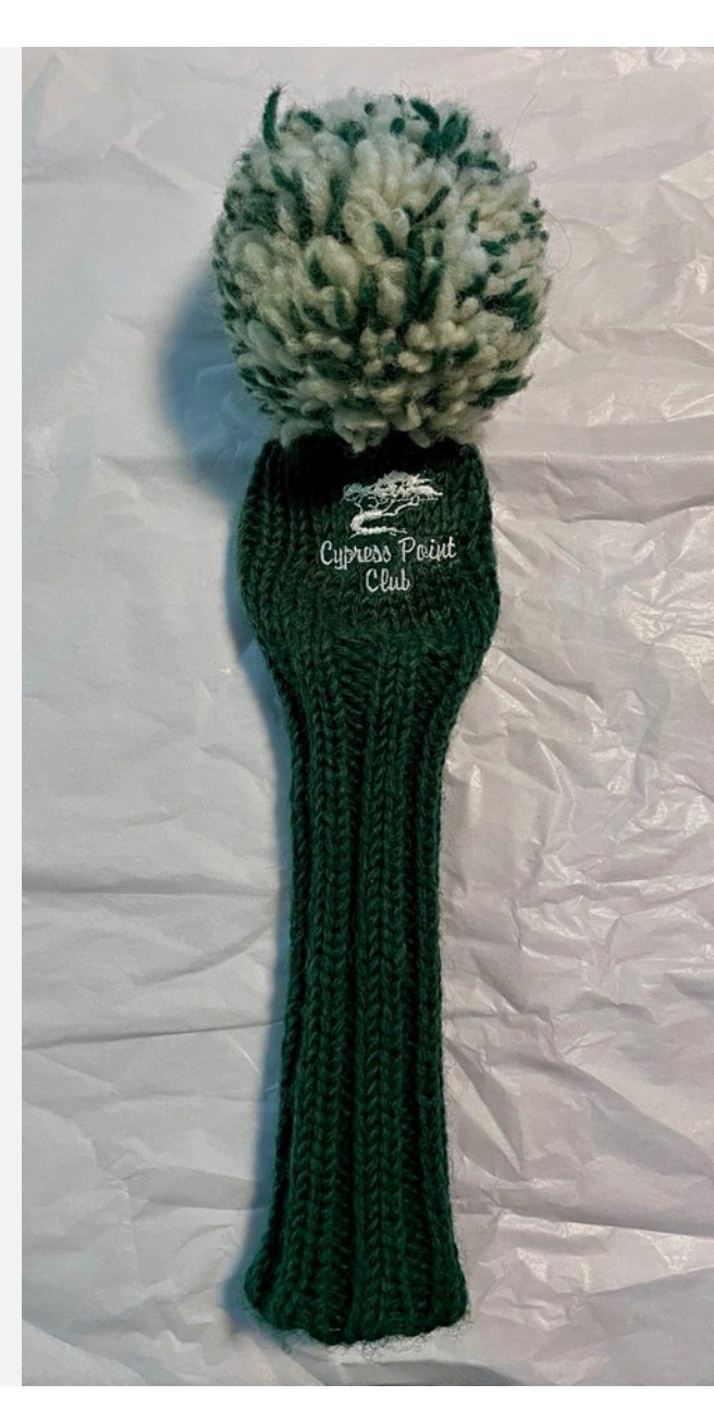 Cypress Point Club Green/White Knit Pom-Pom Golf Wood Headcover Personalized Cypress Point Club Green/White Knit Pom-Pom Golf Wood Headcover Personalized