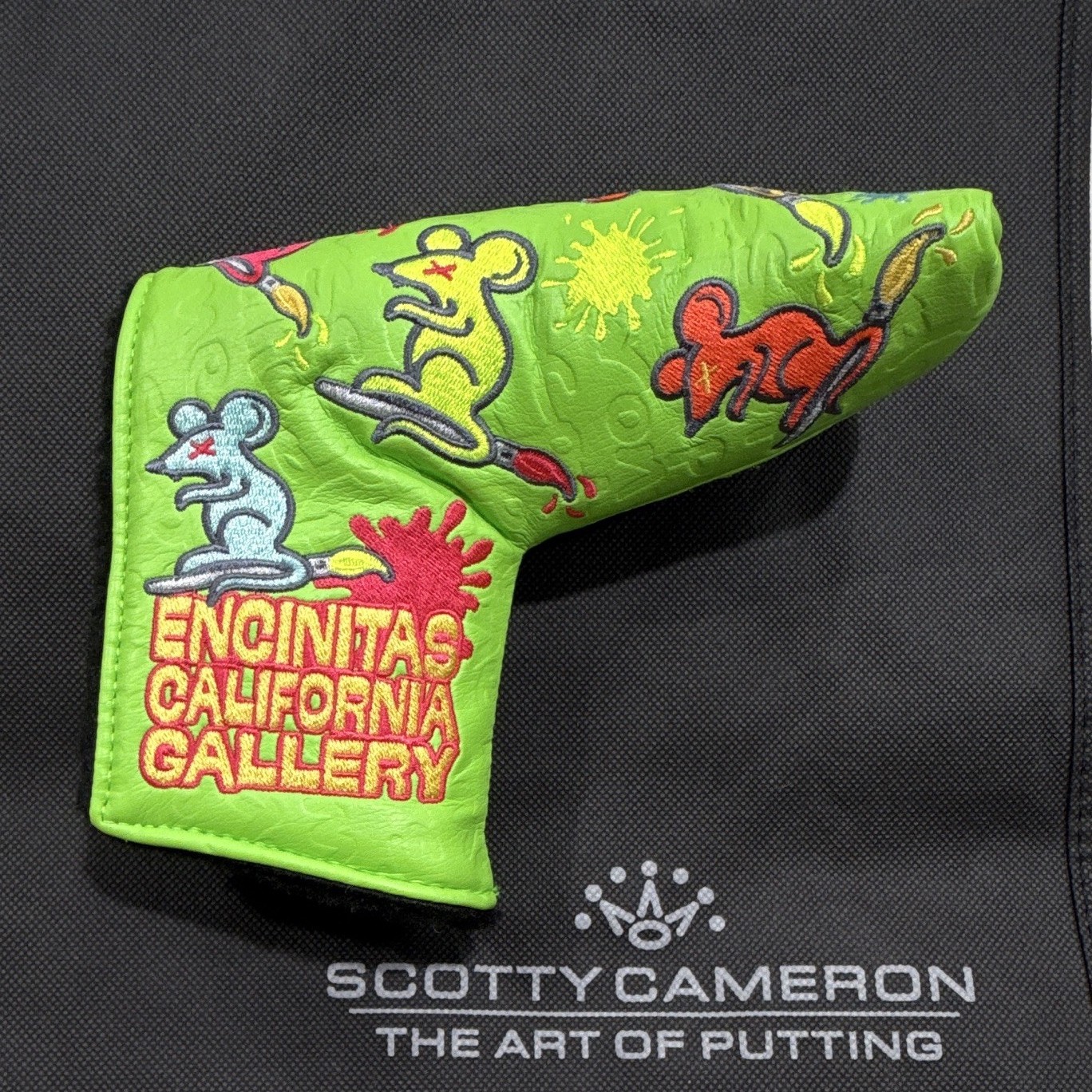 Scotty Cameron Encinitas CA Gallery Rat Putter Headcover Green Scotty Cameron Encinitas CA Gallery Rat Putter Headcover Green