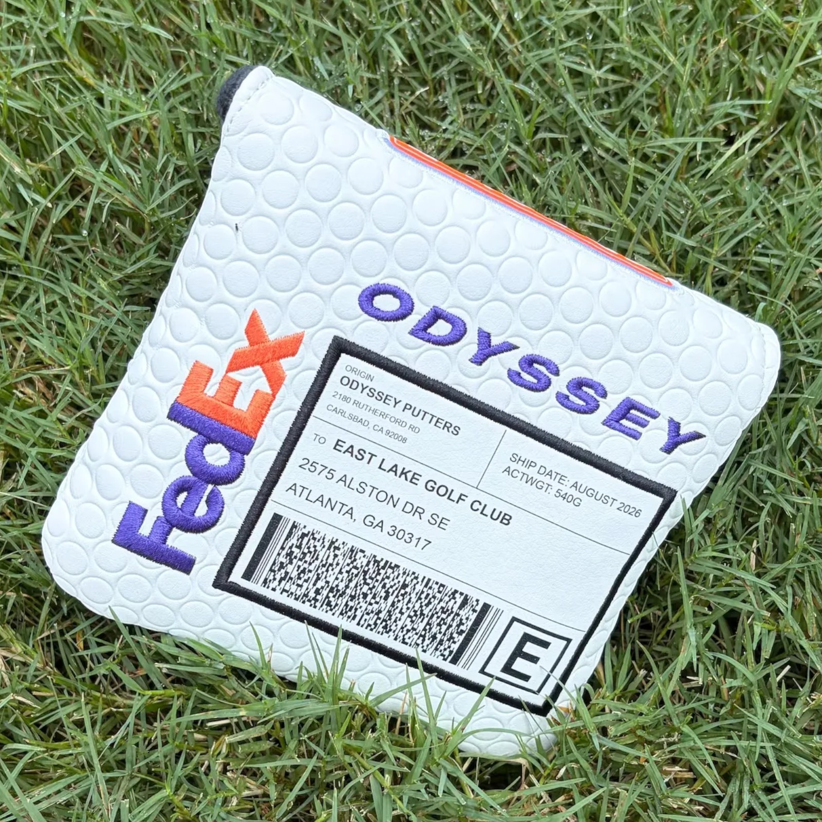 Odyssey Special Delivery FedEx Limited Edition Tour Only Mallet Headcover 2026 Odyssey Special Delivery FedEx Limited Edition Tour Only Mallet Headcover 2026