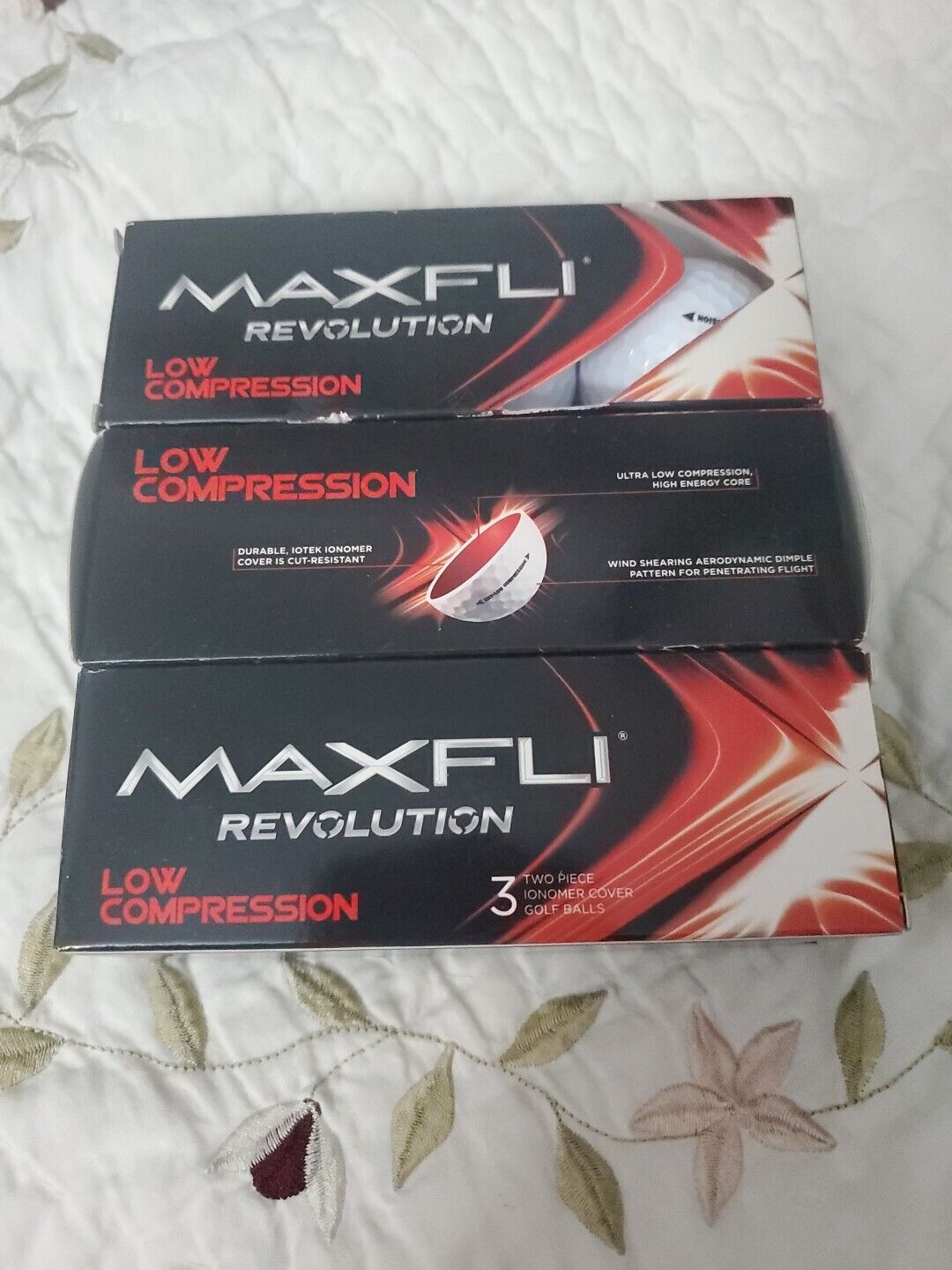 New 3 Boxes 9 Golf Balls Maxfli Revolution Low Compression NIB