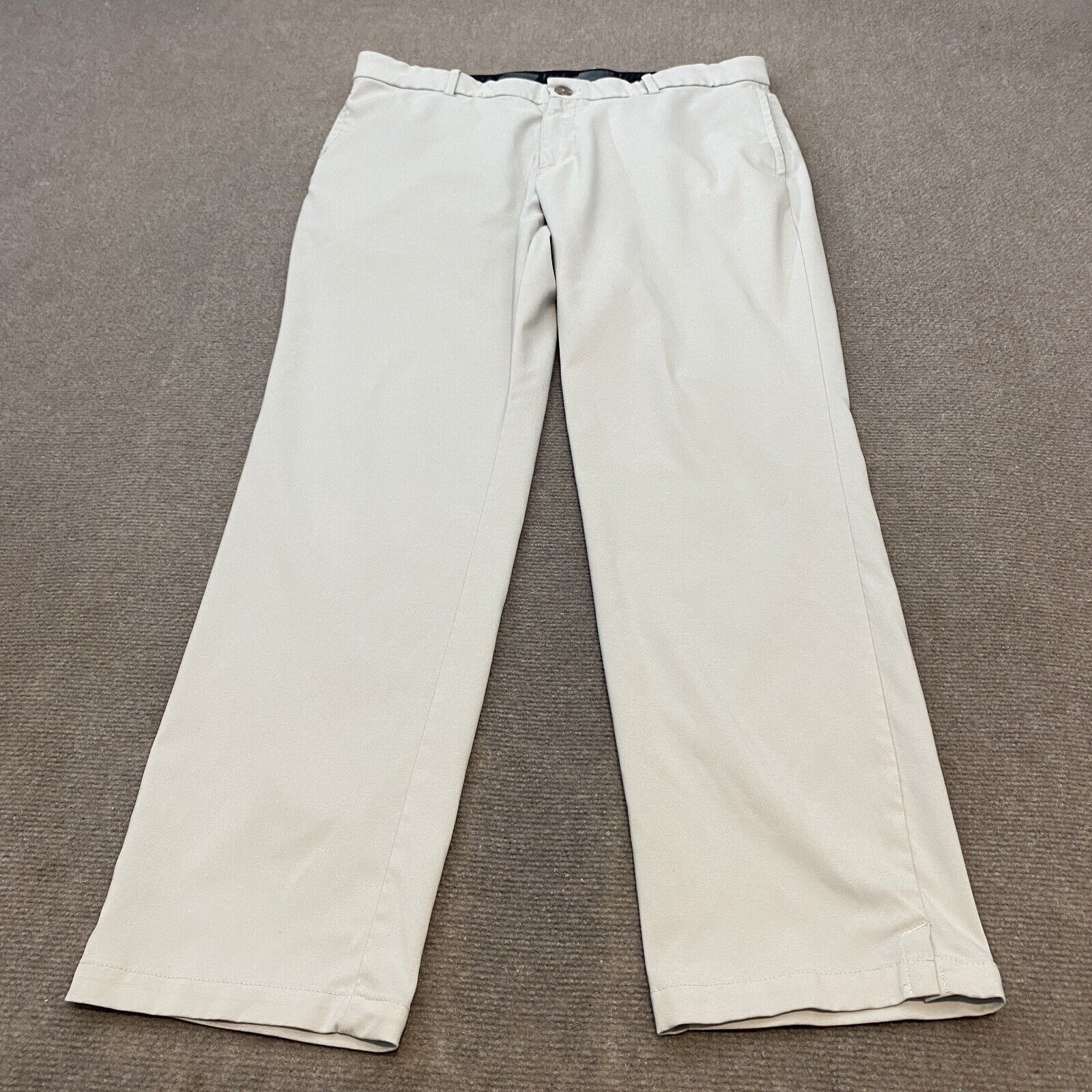 Nike Golf Pants Men\'s 35 Light Gray Flex Flat Front Stretch Woven Size 35x30