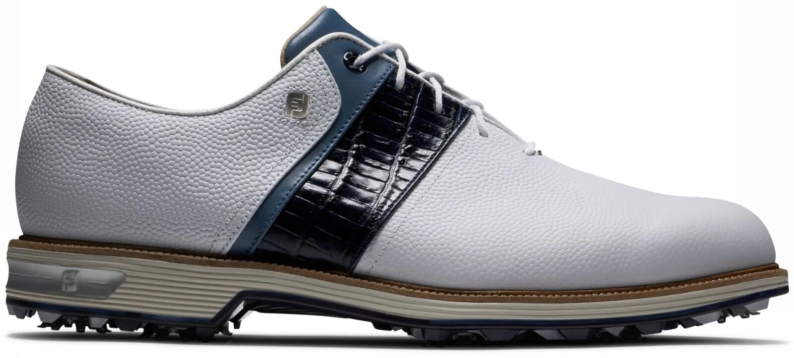 FootJoy Dryjoys Premiere Series Packard Golf Shoes - White/Navy 54269-BLEMS FootJoy Dryjoys Premiere Series Packard Golf Shoes - White/Navy 54269-BLEMS