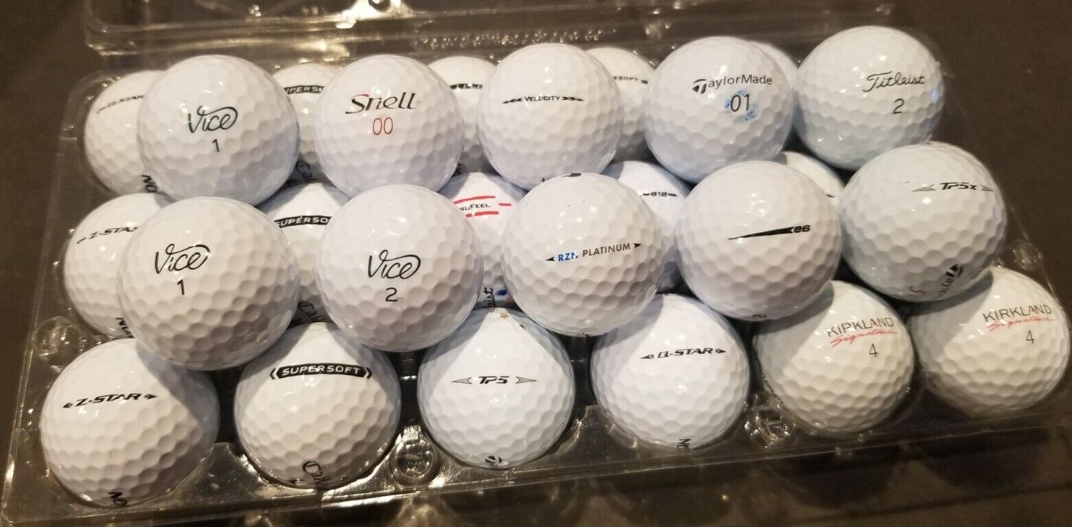 28 x Assorted Golf Balls Vice TP5X Srixon Kirkland Titleist & more 4A/5A