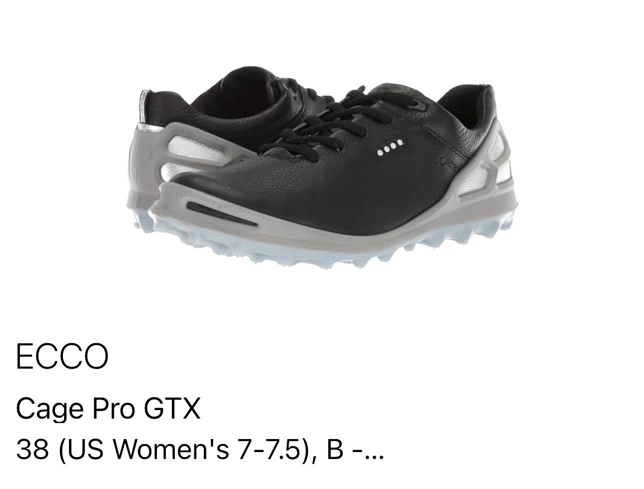 NWB Ecco Cage Pro GTX Waterproof Spikeless Golf Shoes Size 38 MSRP $210 NWB Ecco Cage Pro GTX Waterproof Spikeless Golf Shoes Size 38 MSRP $210