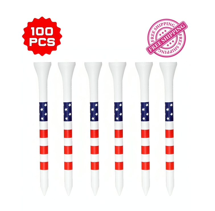 100PCS Wooden Golf Tees 3-1/4 Inch 83mm Long Bulk Golf Tee Set