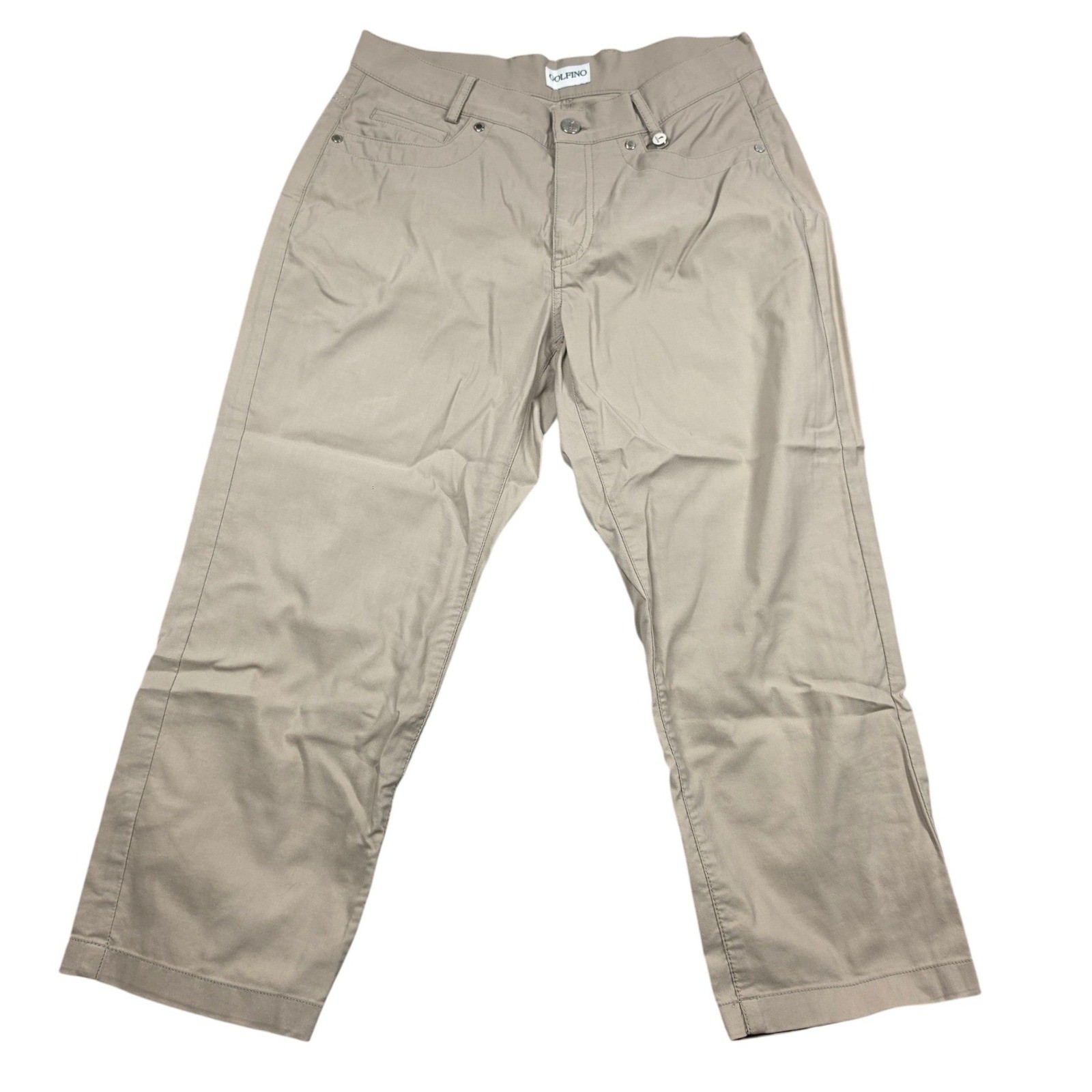 Golfino Khaki Golf Cropped Pants Womens 6 Stretch Capri Athleisure Country Club Golfino Khaki Golf Cropped Pants Womens 6 Stretch Capri Athleisure Country Club