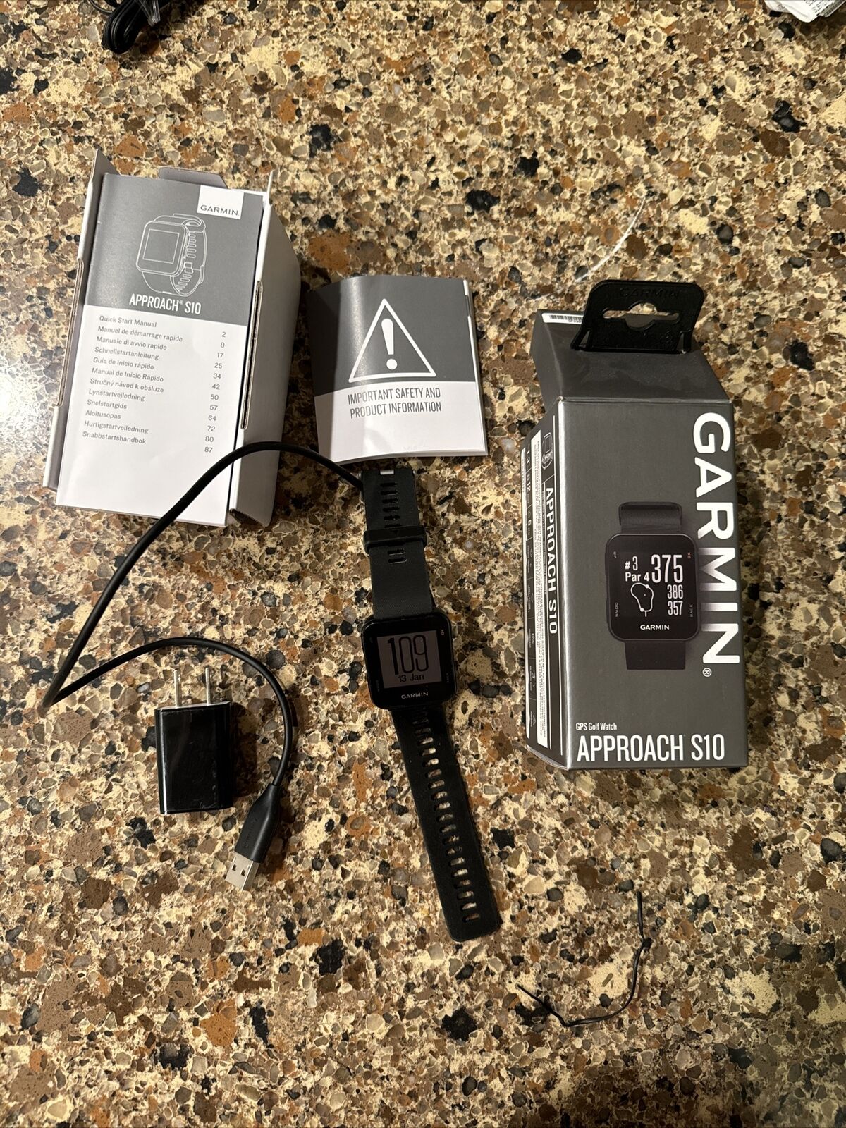 Garmin Approach S10 GPS Golf Watch (010-02028-00) - Black - Lightly Used