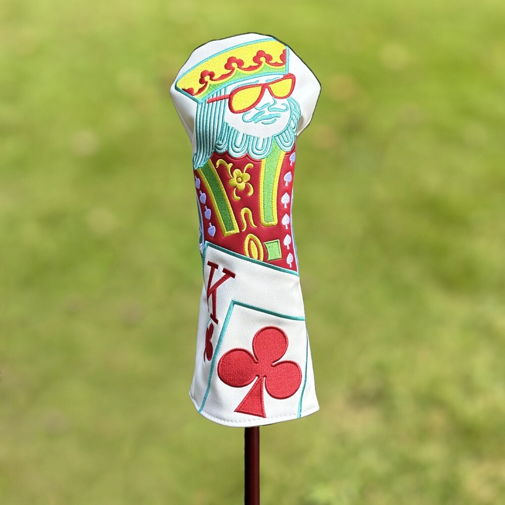 Poker King Golf Glub Head PU Covers Driver Fairway Wood Cover Hybrid Head Cover