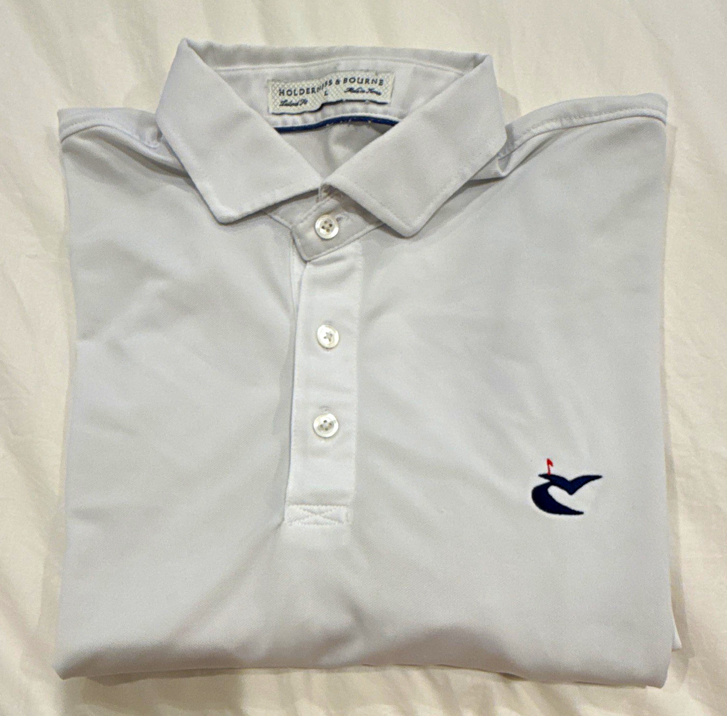 Caves Valley Holderness & Bourne Men\'s L White Golf Polo Shirt Short Sleeve Polo Caves Valley Holderness & Bourne Men\'s L White Golf Polo Shirt Short Sleeve Polo